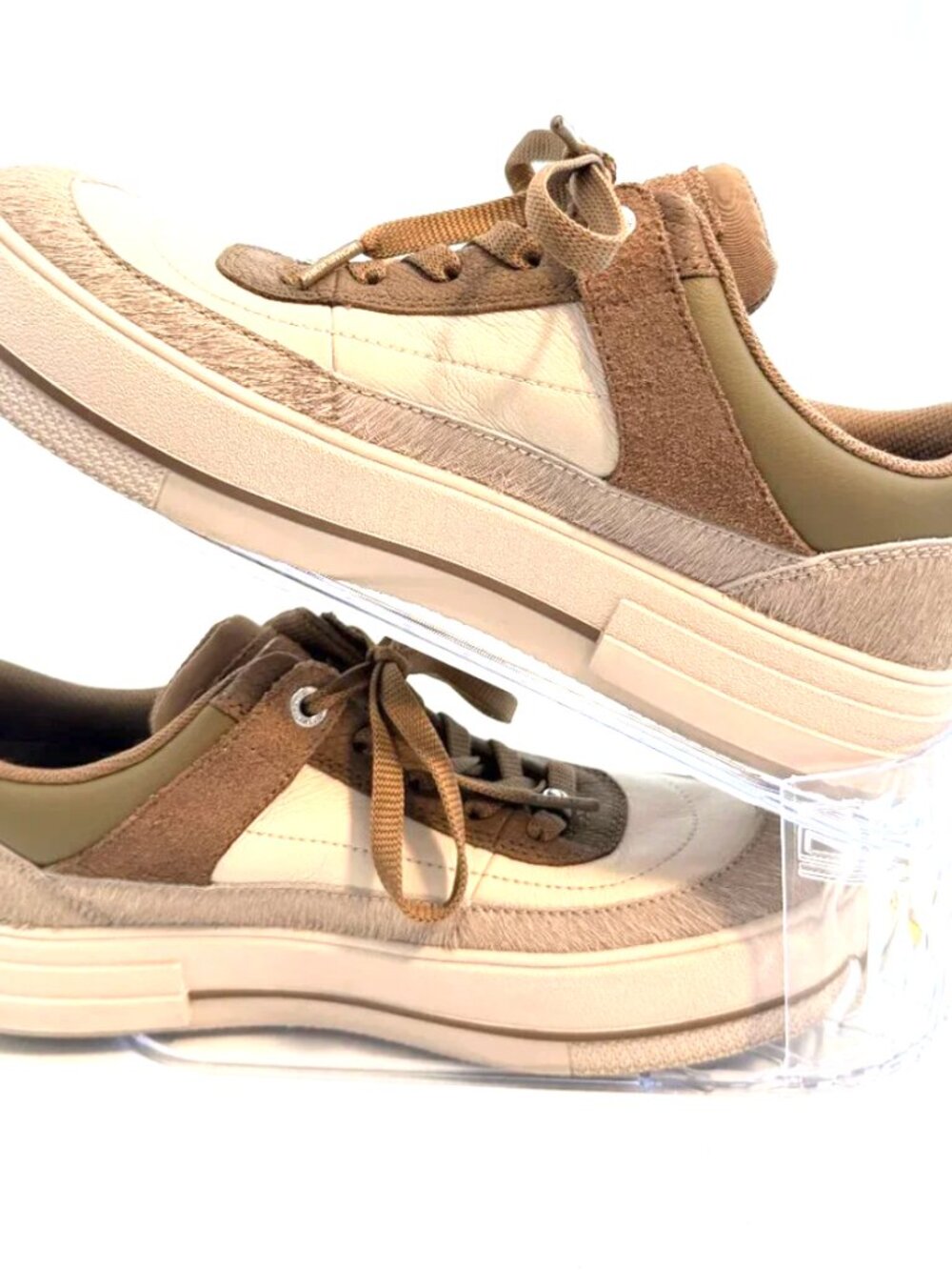 Michael Kors Women's Aurora Lace-Up Sneakers in Driftwood - Size 9-Like New - Picture 1 of 11